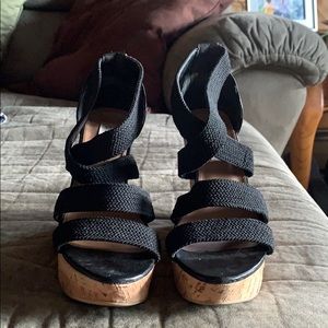 Steve Madden Black Wedges
